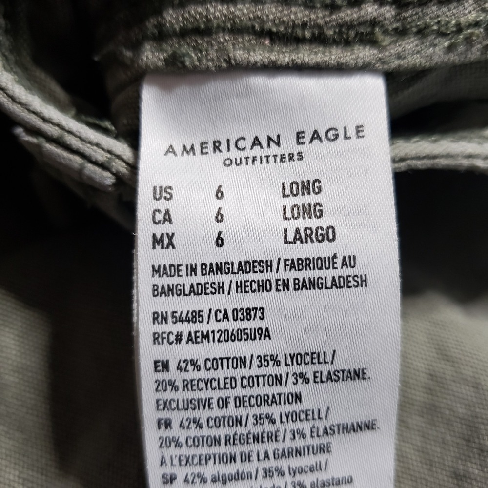 American Eagle Outfitters Women Pants 6 LONG Green Cargo Classic Bootcut - Picture 11 of 13